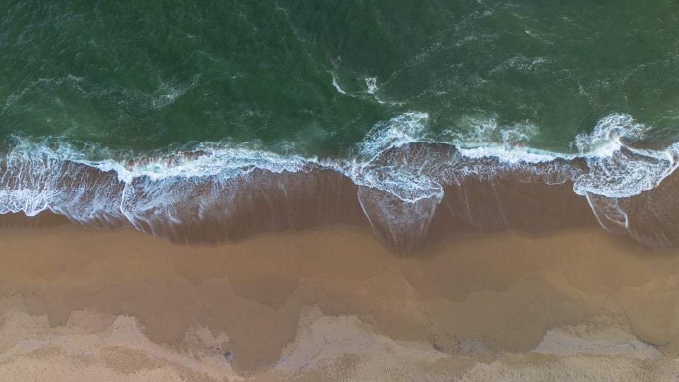 Vista aérea de Astra al atardecer